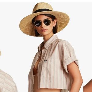Brixton Joanna Straw Hat in Honey/black